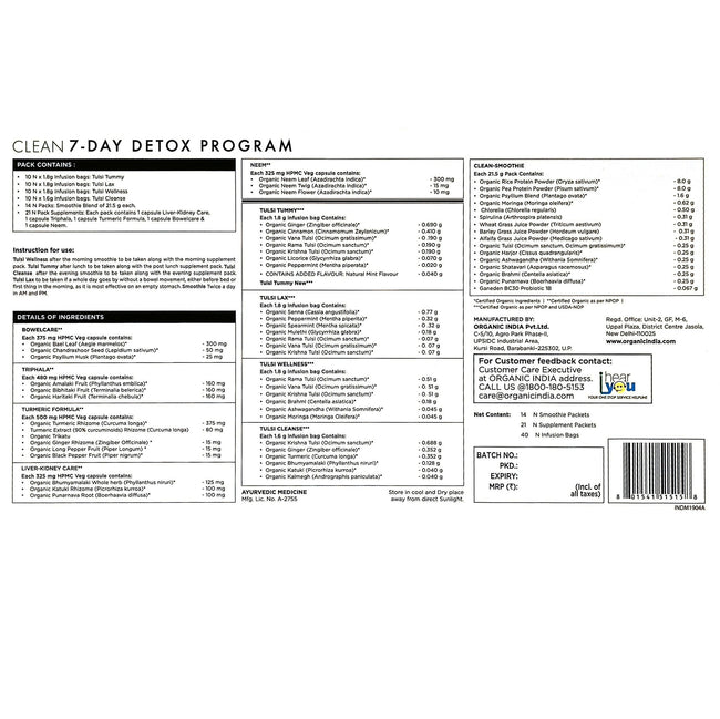 Organic India Clean 7 Days Kit Main Image