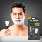 VI-JOHN Dermatologically Tested Premium Claming Aqua Shaving With Shaving Brush Cream Enriched with Aloevera & Almond Oil free From Silicone, Paraben & Mineral Oil