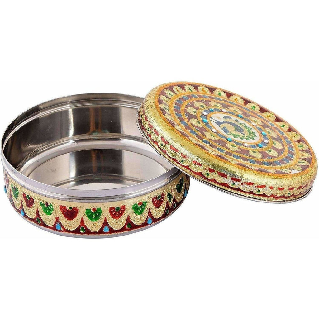 Handicraft Stainless Steel Multipurpose Storage Container , Steel Dry Fruit Box