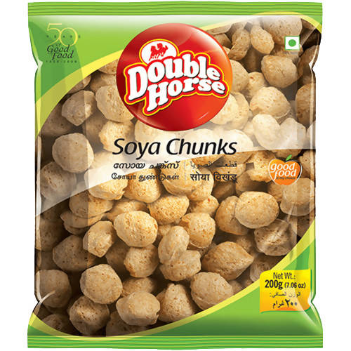 Double Horse Soya Chunks | Super Soft, Protein Rich, Tender & Juicy Soya Bean Chunks | More Protein, Fat-Free