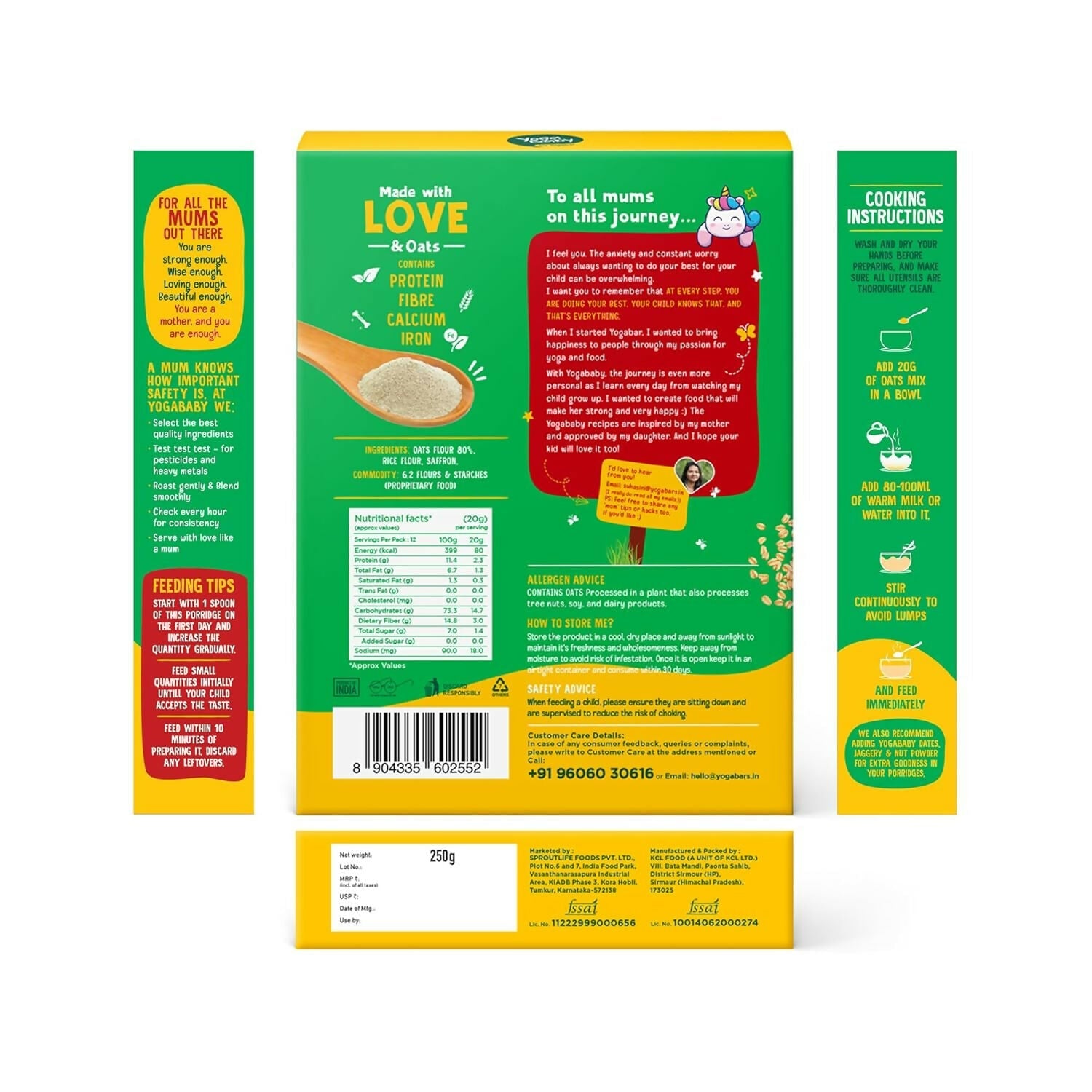 Yogabar Yogababy Saffron & Oats Mix, Healthy Porridge Mix For Infants, Kids, Children