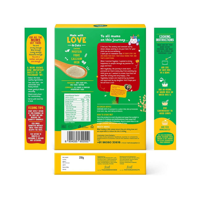 Yogabar Yogababy Saffron & Oats Mix, Healthy Porridge Mix For Infants, Kids, Children Main Image