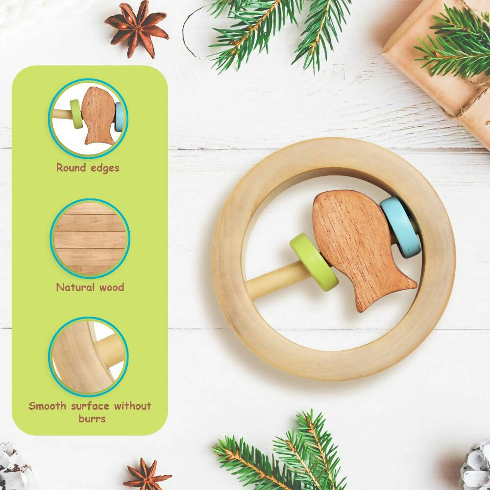 Matoyi Maraca Rattle, Fishy Rattle & Teether Bear Shaped Combo