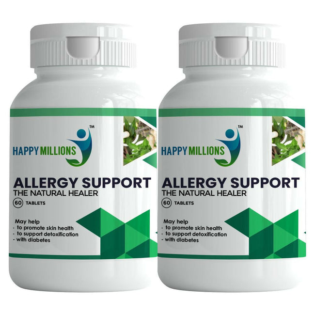 HappyMillions Allergy Support Tablets | Natural Relief from Seasonal Allergies Main Image