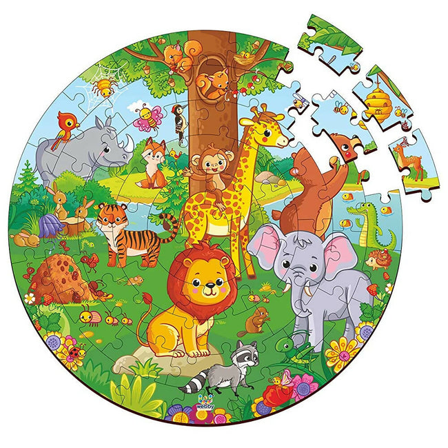 Webby Jungle Jigsaw Puzzle for Kids - 60 Pcs Hover Image