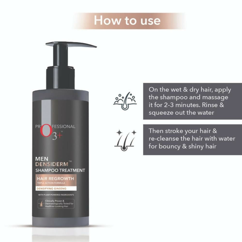 Professional O3+ Men Densiderm Anti Hair Loss Shampoo For Dense Hair & Regrowth