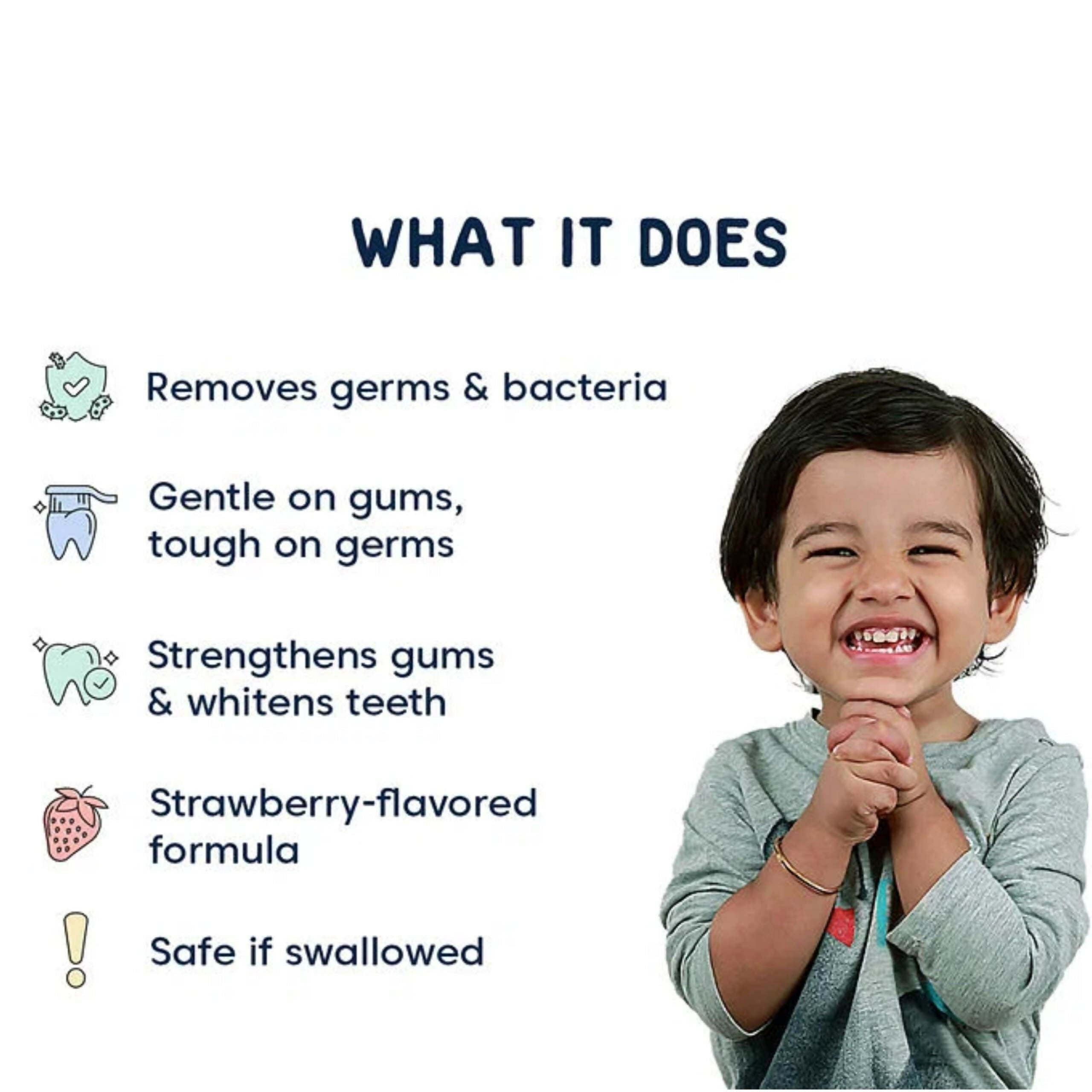 Little Joys Joys Strawberry Flavour Toothpaste For Kids (2-5 Yrs) Strengthens Gums & Whitens Teeth