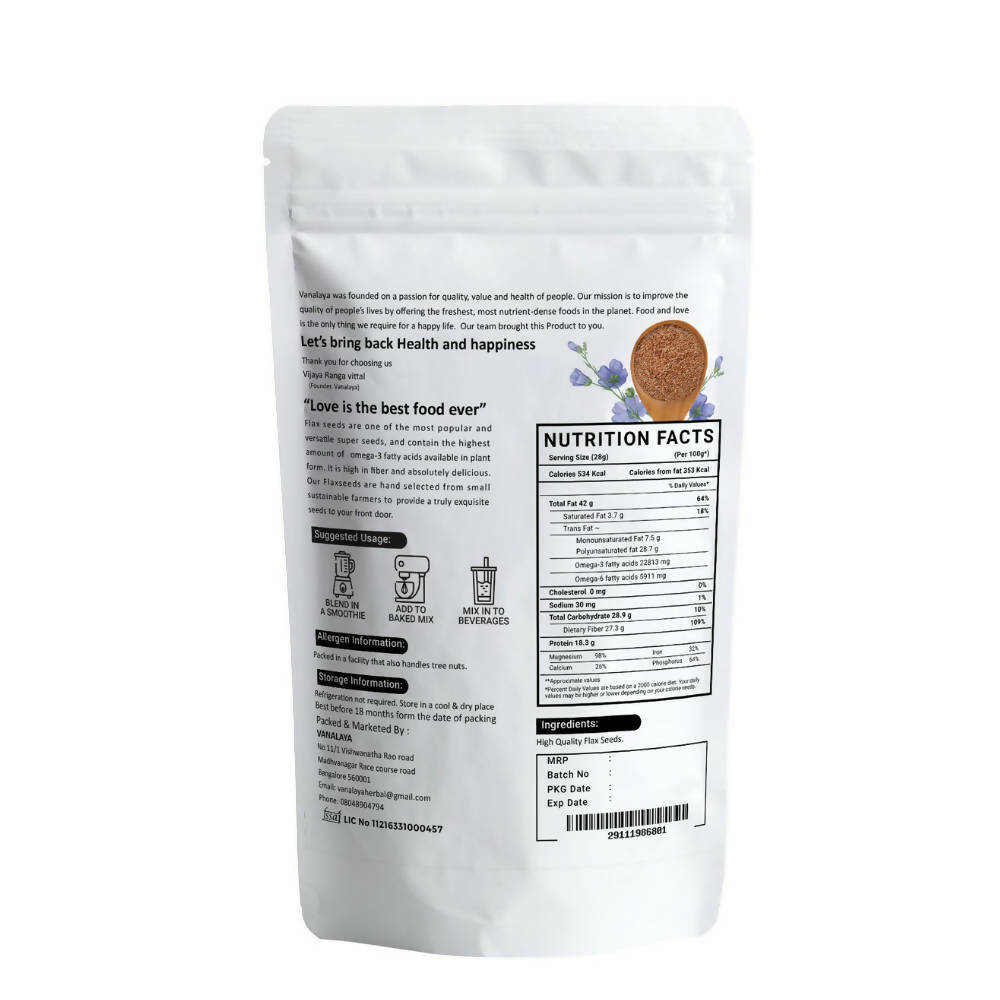 Vanalaya Flax Organic Seeds