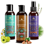 Avimee Herbal Anti Hairfall Kit - Oil, Cleanser and Scalp Spray, Controls Hair Fall and Strengthens Hair Root, With Rosemary, Amla, Methi & Bhringraj