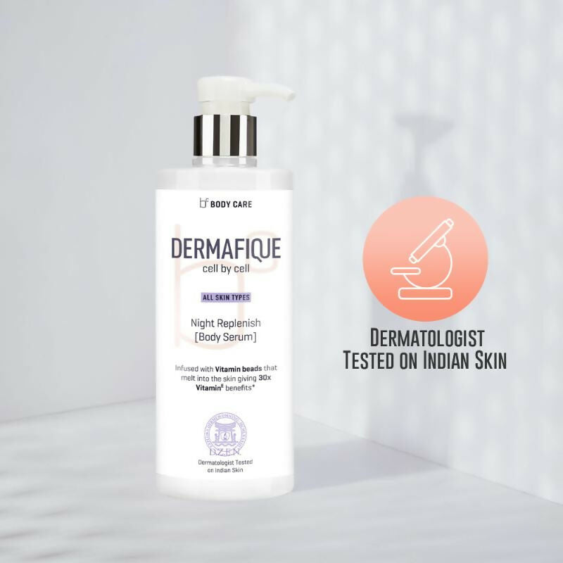 Dermafique Night Replenish Body Serum With 30X Vitamin E, Repairs Skin Cell Damage