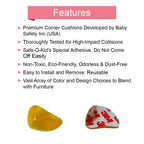 Safe-O-Kid Tear Drop Corner Caps, Yellow For Kids Protection
