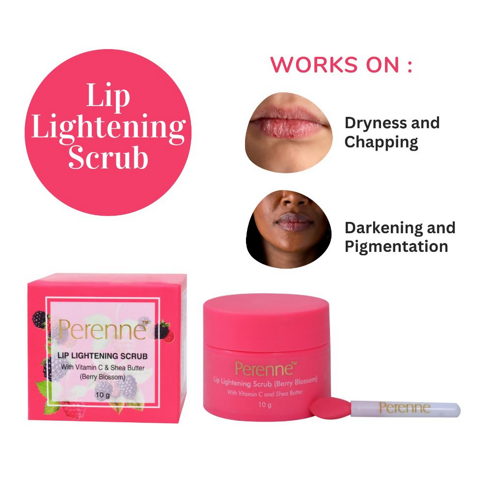 Perenne Lip Lightening Scrub With Vitamin C & Shea Butter - Berry Blossom