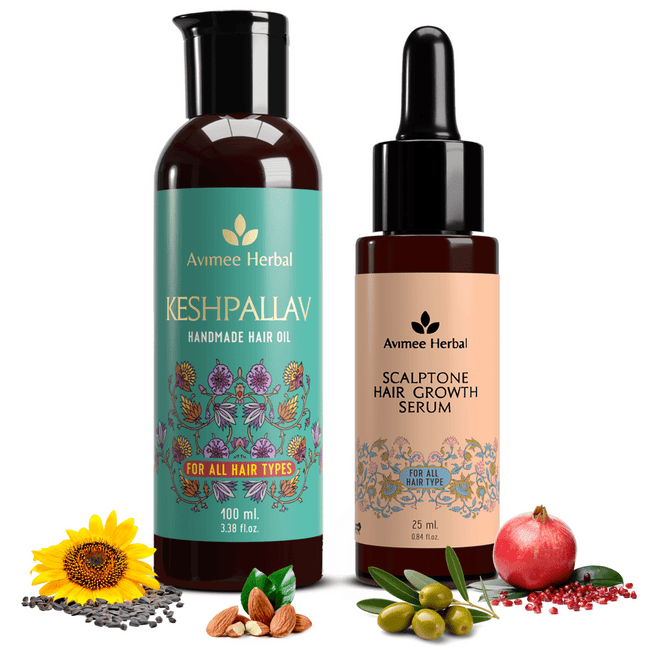 Avimee Herbal Keshpallav Hair Oil And Scalptone Hair Growth Serum Combo Hover Image