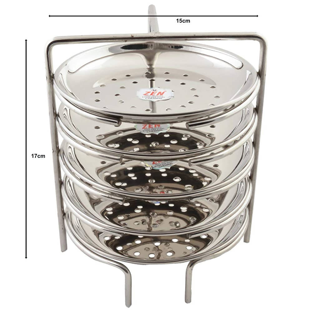 Jain Stainless Steel Idiappam Stand 5 Plates - Silver