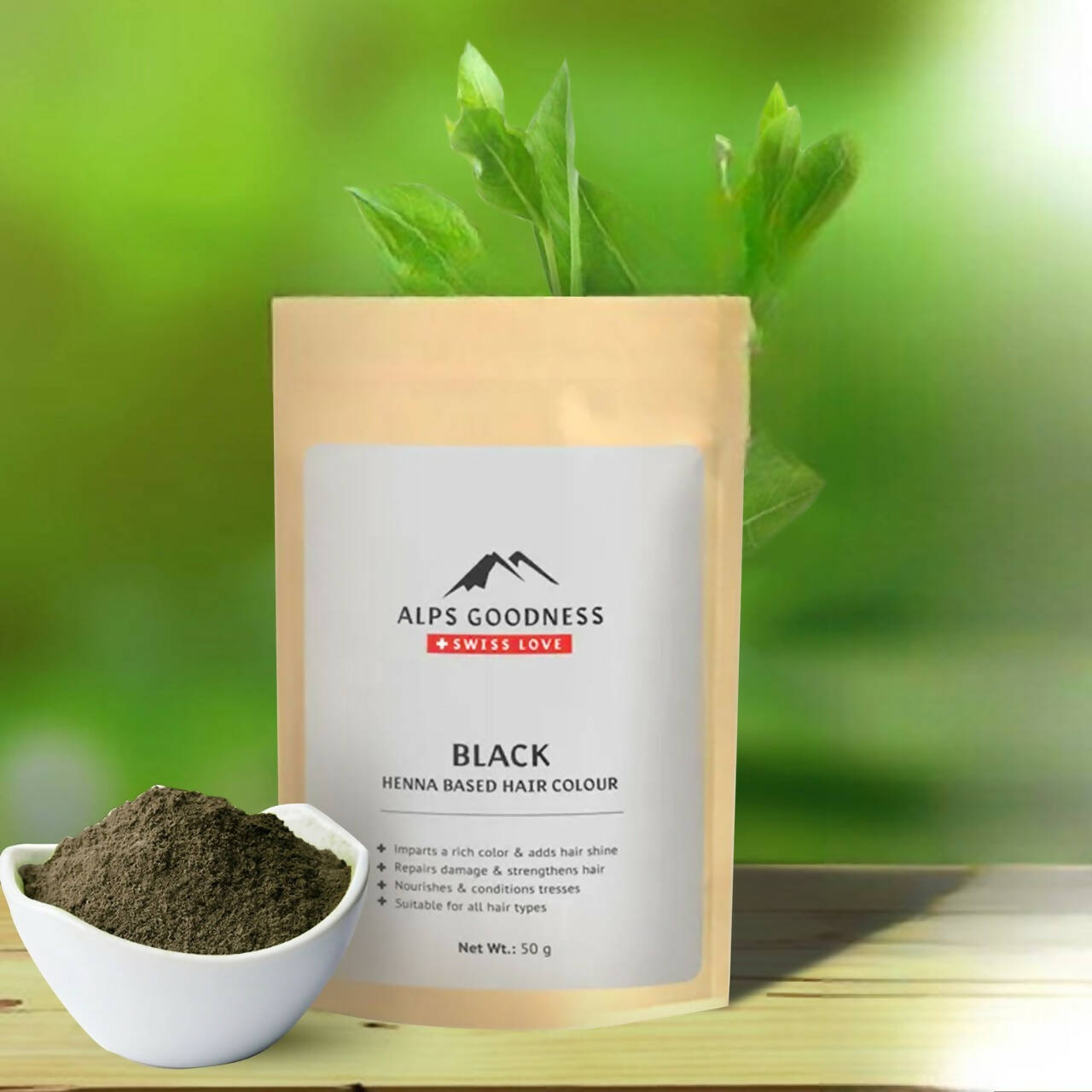 Alps Goodness Henna Based Hair Color Powder - Black