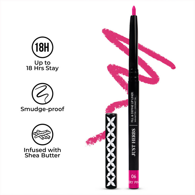 Just Herbs Fill & Define Lip Liner - Fiery Pink Main Image