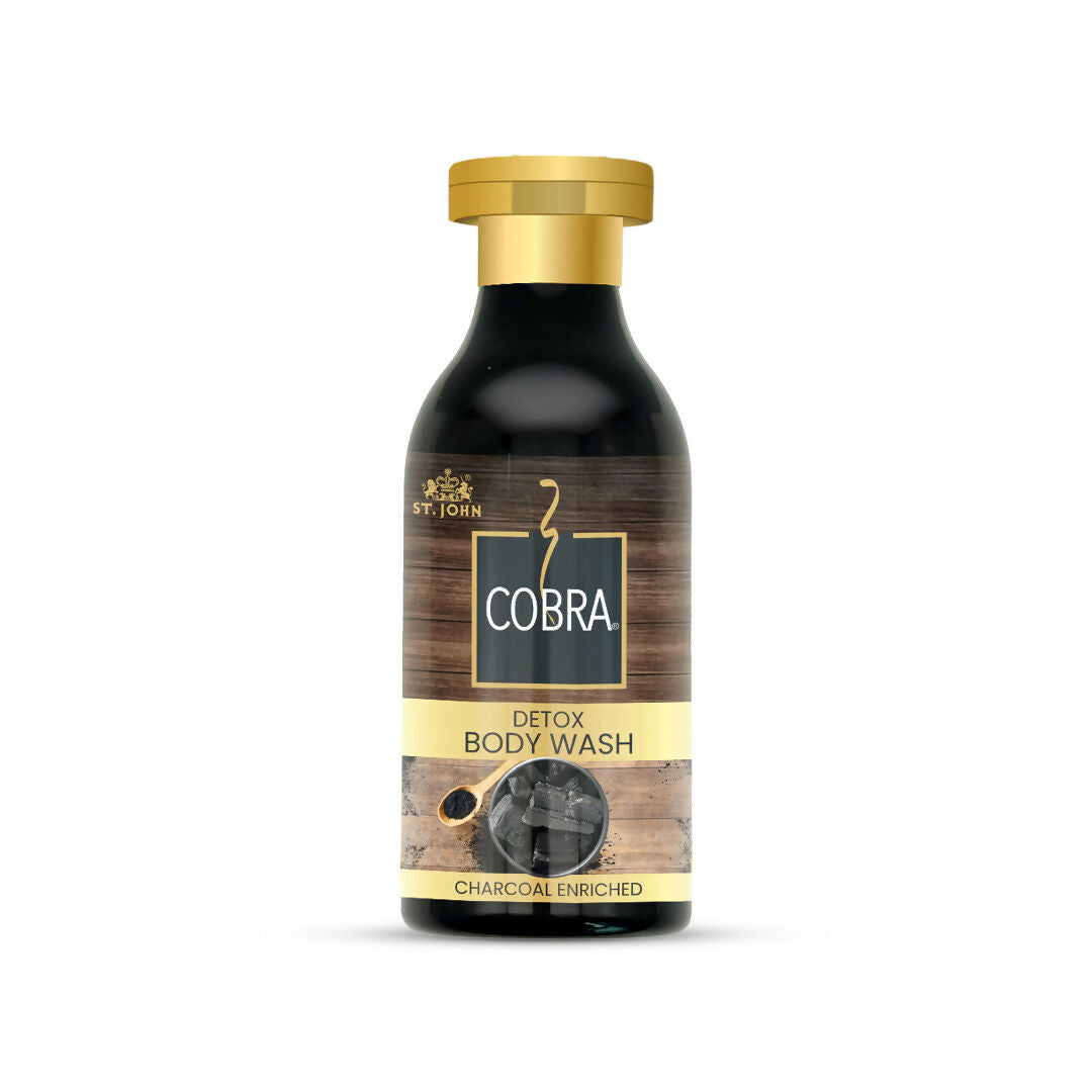 ST.JOHN Cobra Activated Charcoal Enriched Body Wash for Deep Cleansing, Detox & Refreshing Fragrance For All Skin Types