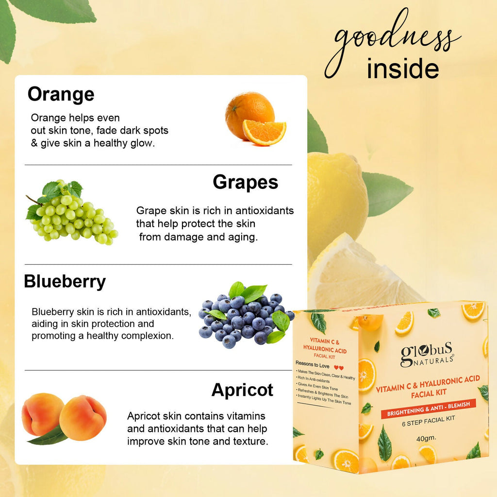 Globus Naturals Vitamin C & Hyaluronic Acid Facial Kit