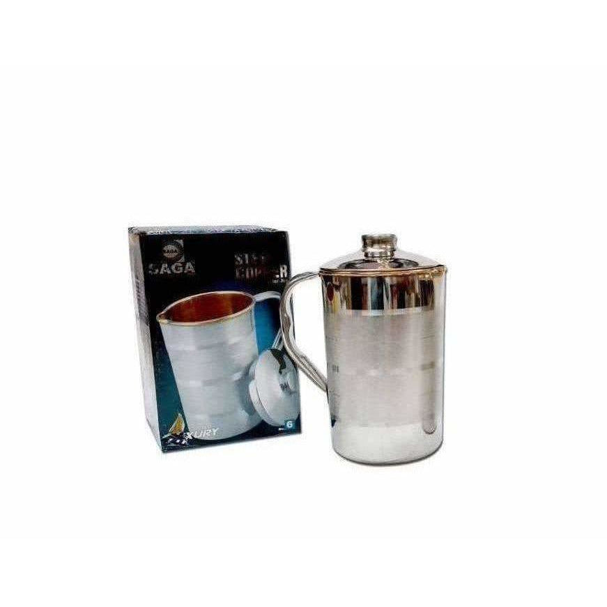 Saga Stainless Steel Copper Jug With Lid