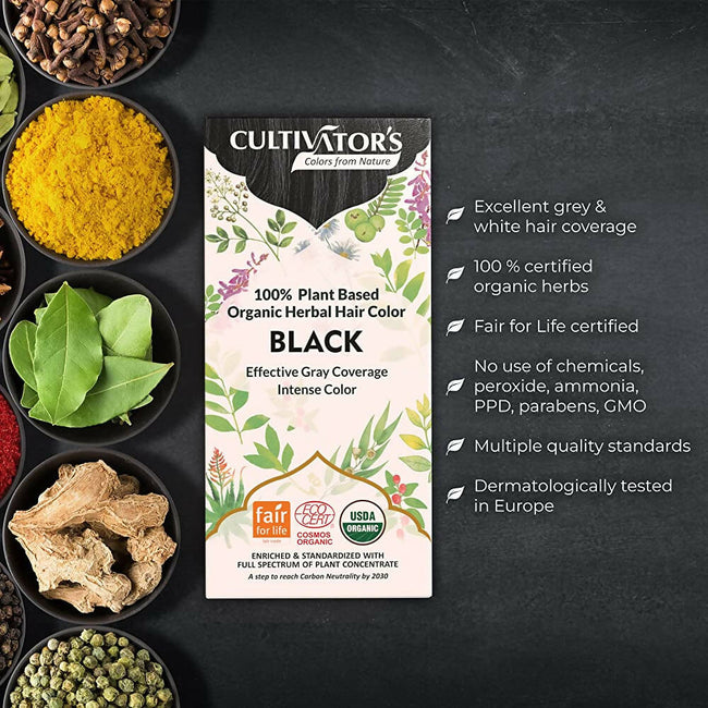 Cultivator's Organic Herbal Hair Color - Black Main Image