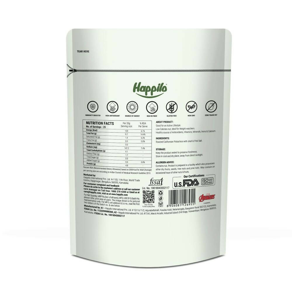 Happilo Roasted & Salted Californian Pistachios-Marvel Hulk Edition