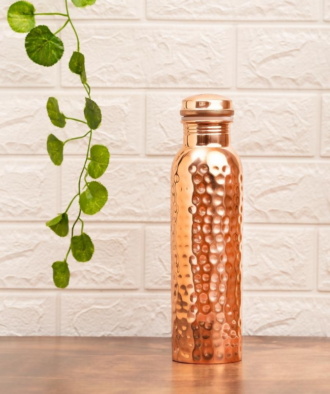 Isha Life Hammered Copper Water Bottle - 950 ml Main Image