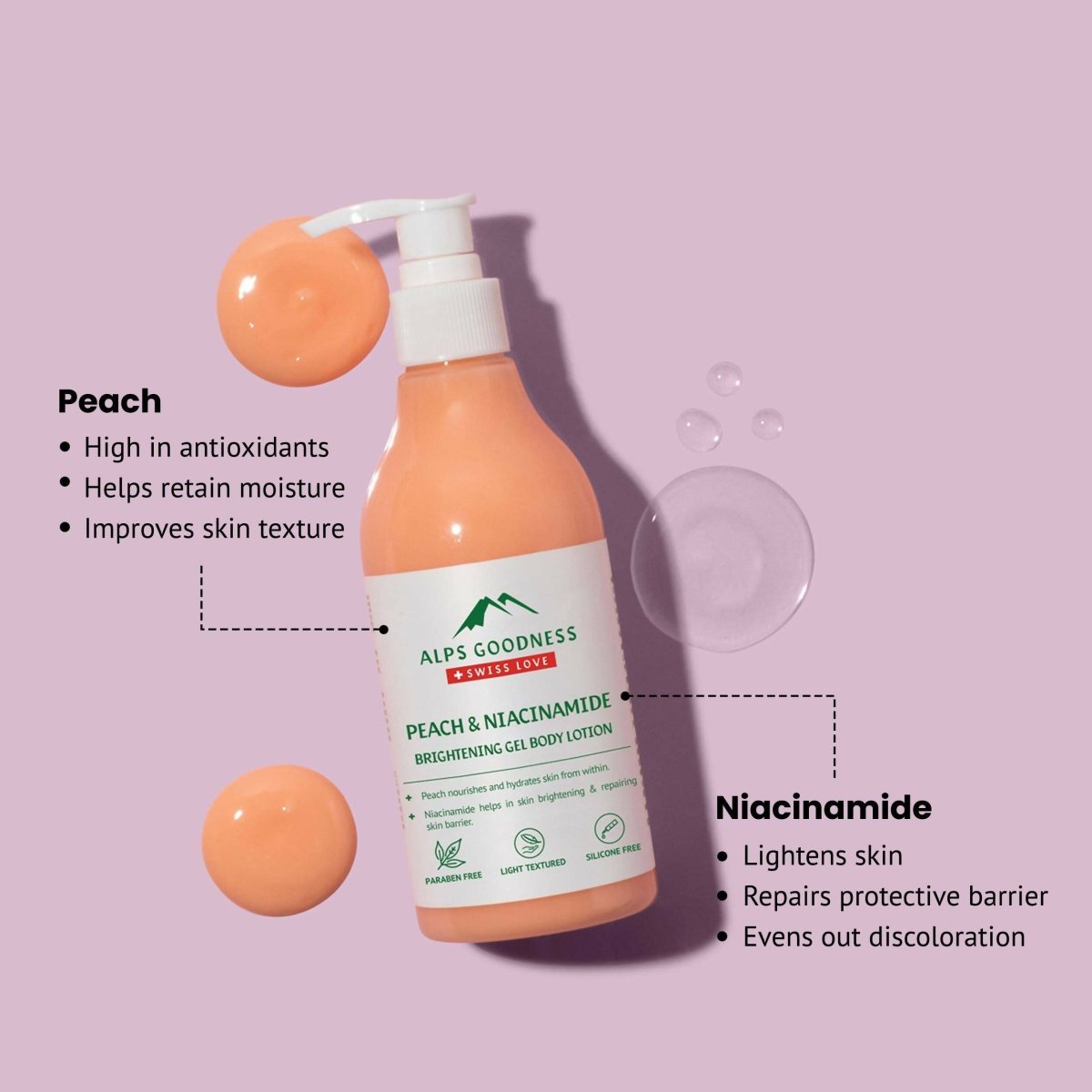 Alps Goodness Peach & Niacinamide Brightening Gel Body Lotion