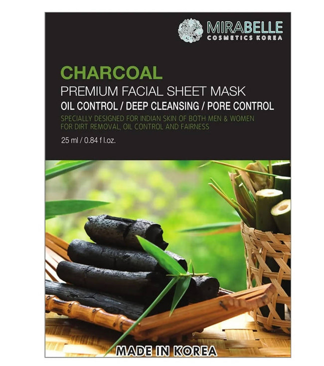 Mirabelle Korea Charcoal Premium Facial Sheet Mask Hover Image