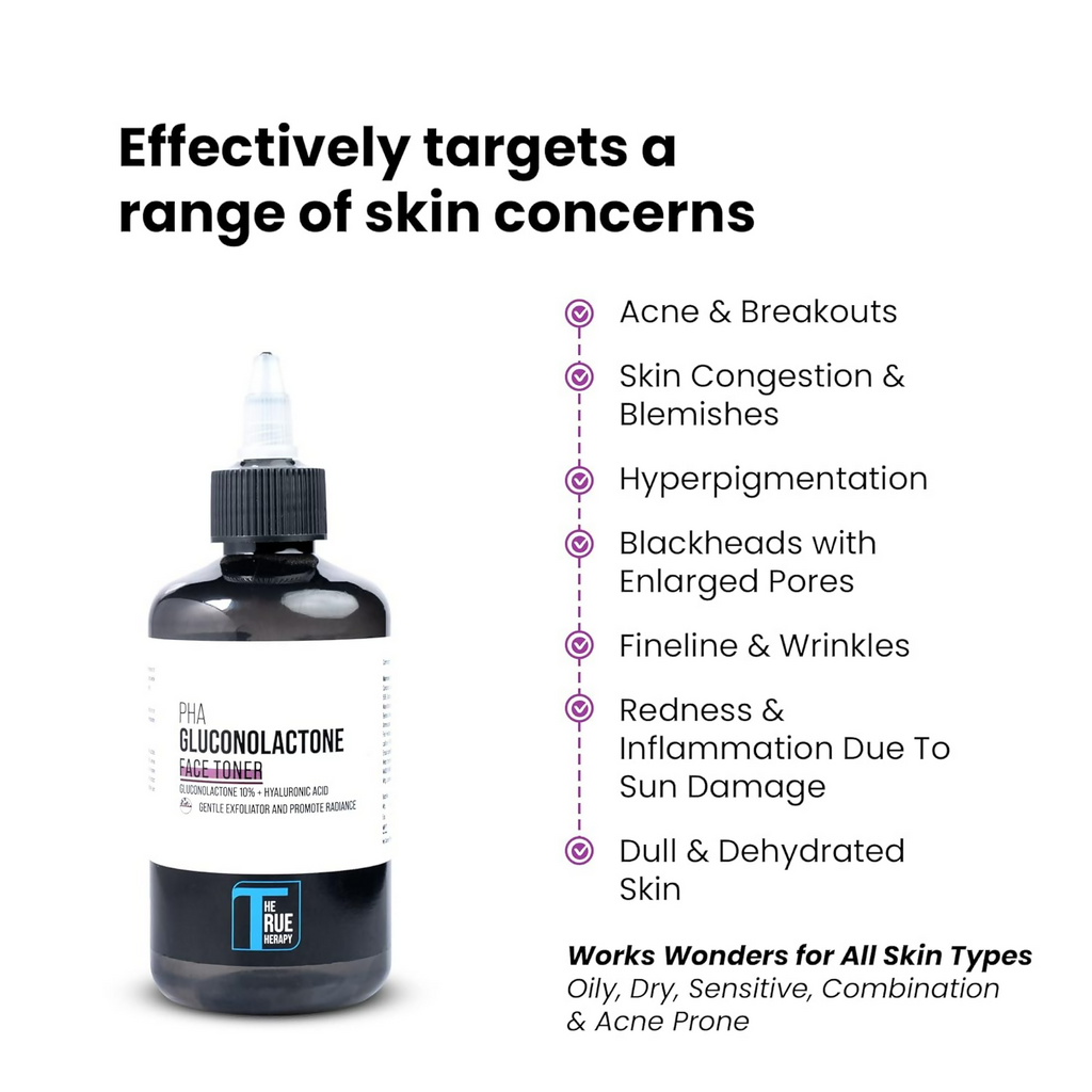 The True Therapy Pha Toner Gluconolactone 10%,Hyaluronic Acid&17 Amino Acid Complex Hydrating Toner
