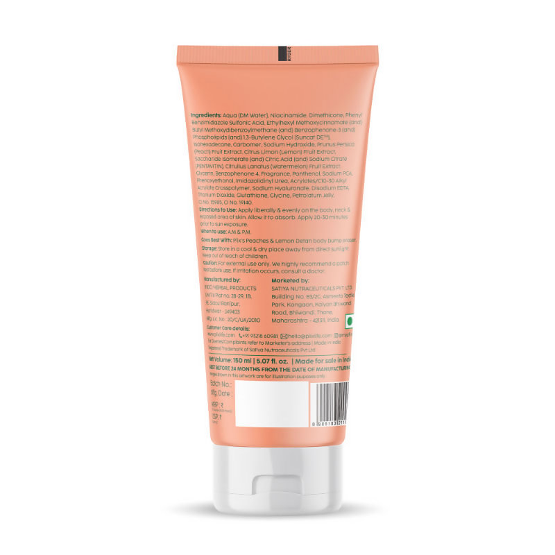 PLIX The Plant Fix Peaches & Lemon Detan Body Lotion with SPF 30