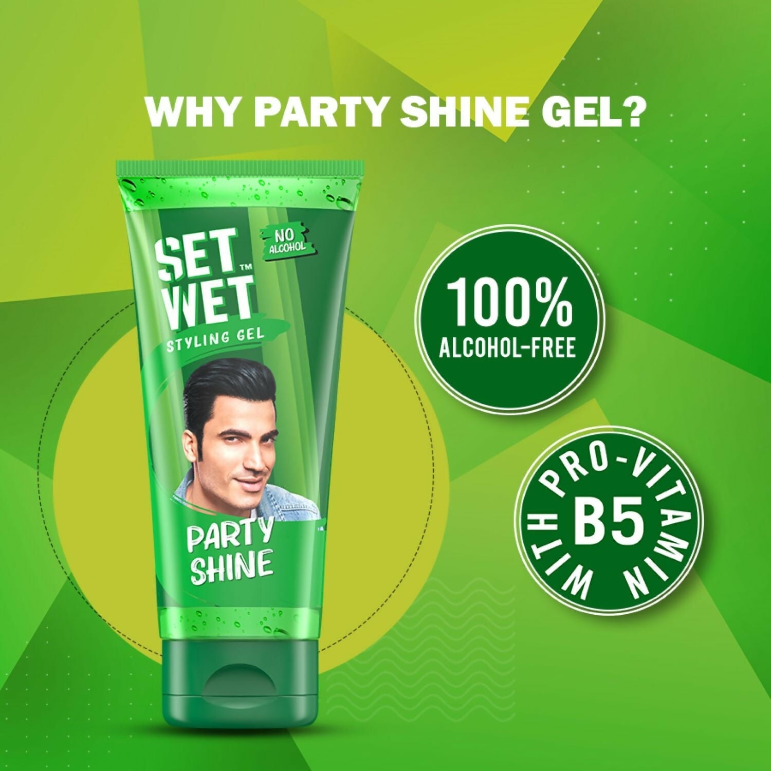 Set Wet Hair Gel for Men Vertical Hold Strong Hold High Shine