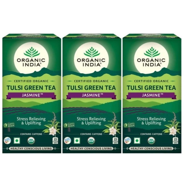 Organic India Tulsi Green Tea Jasmine 25 Tea Bags Main Image