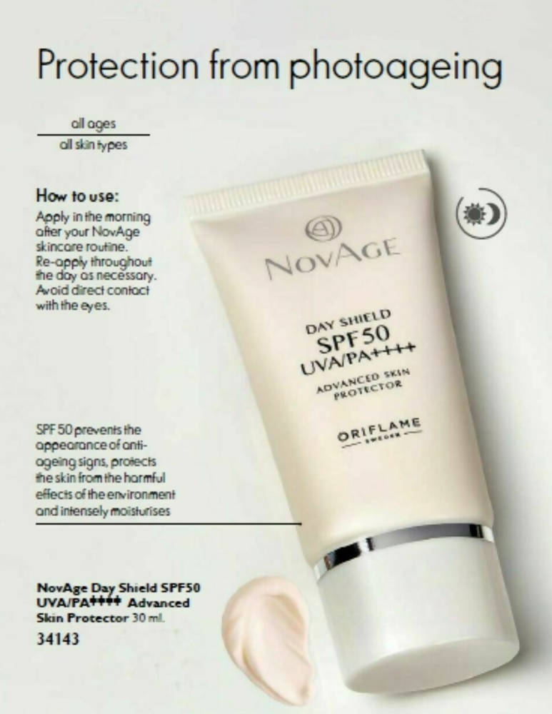 Oriflame Novage Day Shield SPF50 UVA/PA++++ Advanced Skin Protector