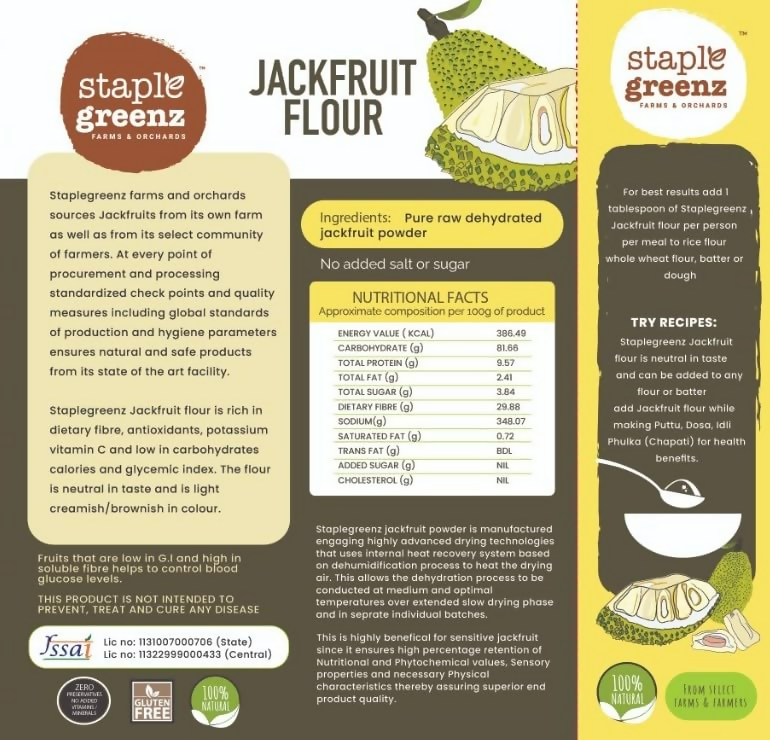Staplegreenz Jackfruit Flour 100% Natural