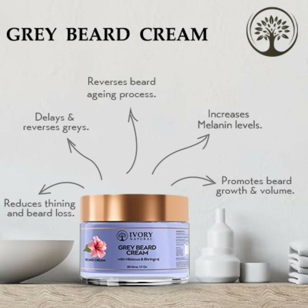 Ivory Natural Greys Beard Cream Restores Your Beard's Natural Color