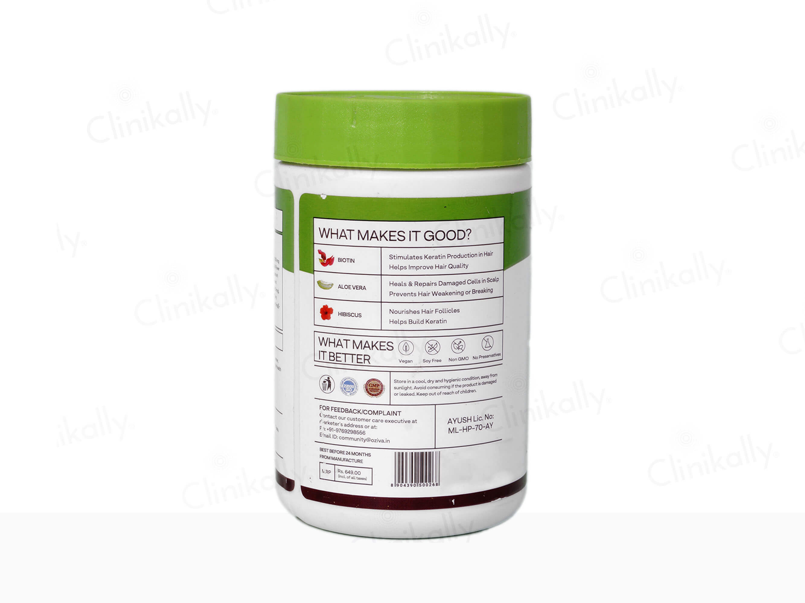 OZiva Biotin Xtra with Natural Vitamins & Keratin Builder Blend Capsule