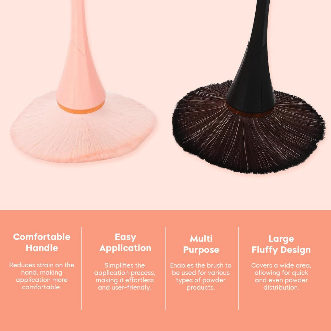 Gleva Multipurpose Professional Powder & Blush Cheek Brush - Pink Brush