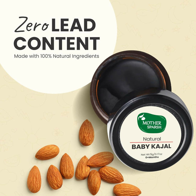 Mother Sparsh Natural Baby Kajal with Zero Lead Content, Irritation Free & Safe for Newborn Babies Main Image