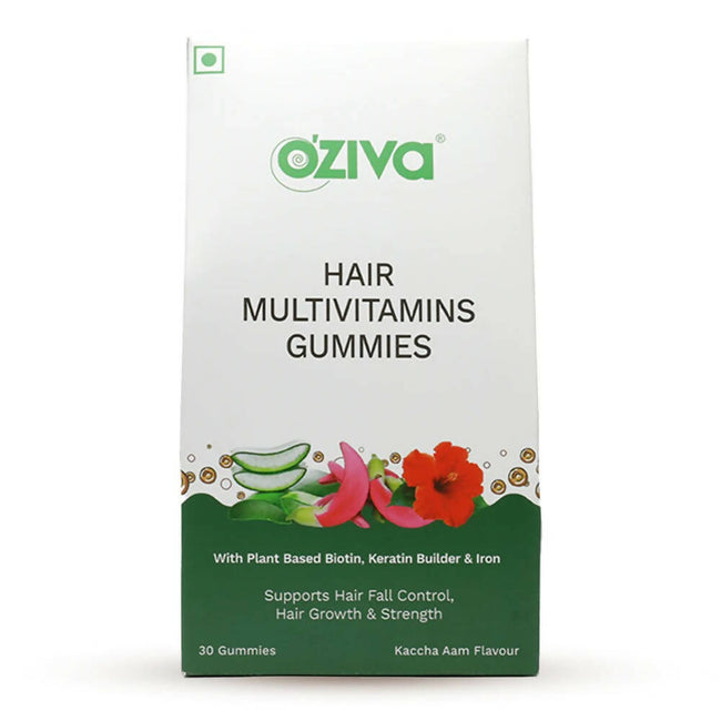 OZiva Biotin Hair Multivitamins Gummies-Kaccha Aam Flavor Hover Image