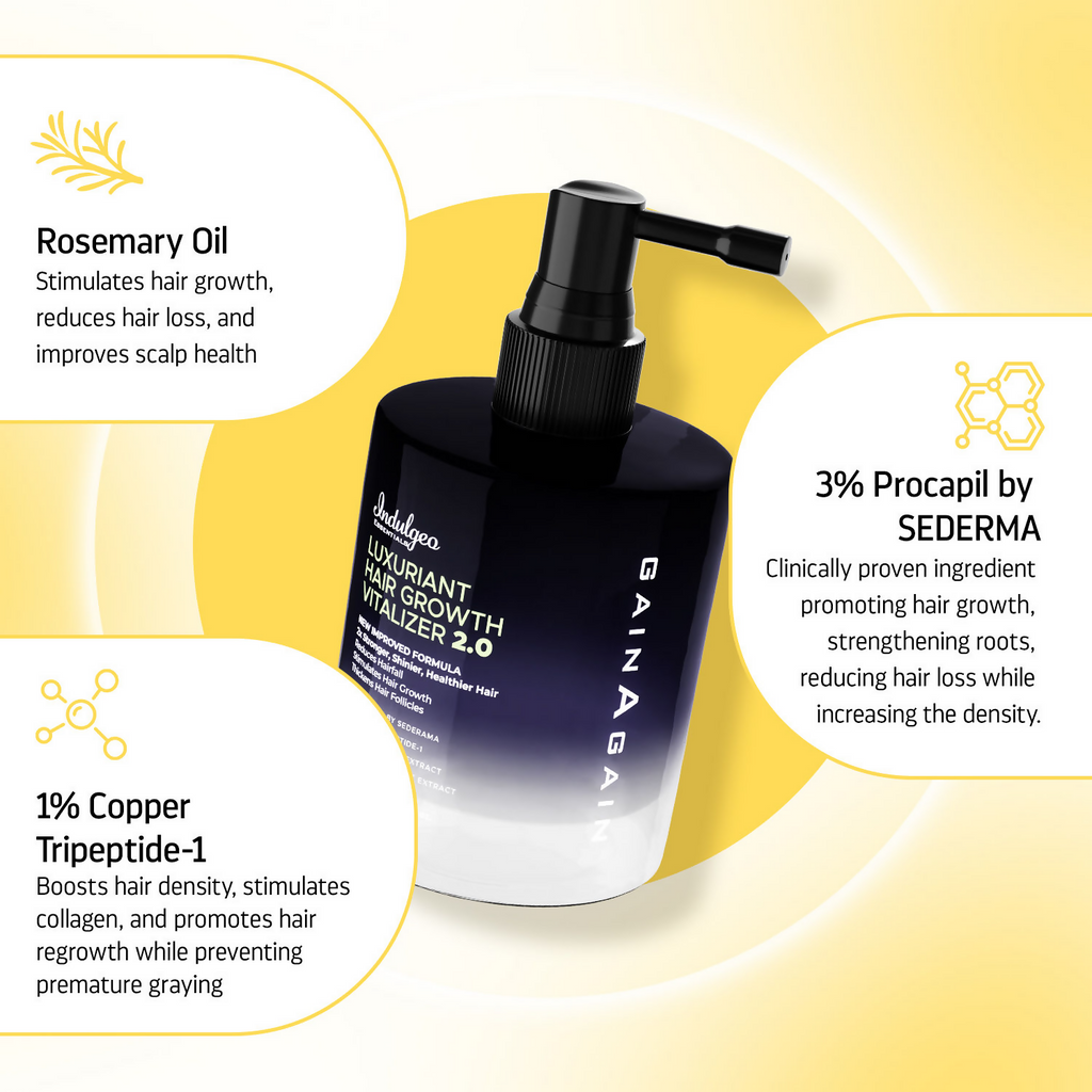 Indulgeo Essentials Luxuriant Hair Vitalizer 2.0 - Non Oily Serum For Hair Growth