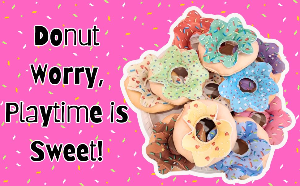 The Small Wonderland Pretend Play Donut Shop Set – 12 Colorful Fabric Donuts with Play Menu, ATM Cards, Money, and Shop Poster