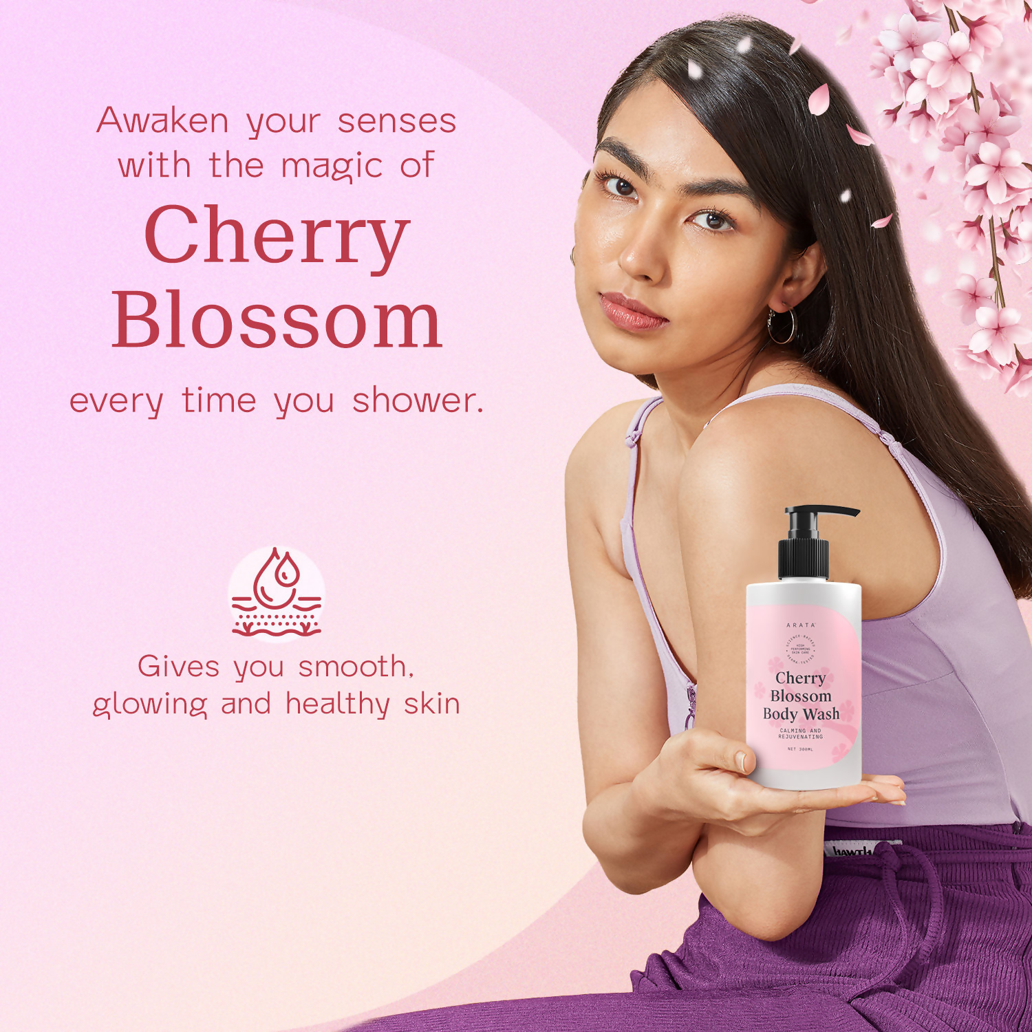 Arata Body Wash Nourishing Calming And Rejuvenating - Cherry Blossom
