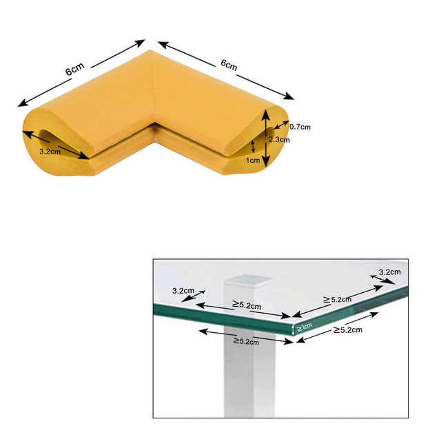 Safe-O-Kid High Qualityhigh Densityu Shapedmedium (5.5*5.5*3.5 Cm) Nbr Corner Cushions - Light Brown Main Image