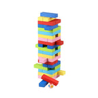 Skoodle Quest Stackrr Color Crash Tumbling Tower Game with 54 Precision Wooden Blocks of Premium Beachwood for Adults and Kids