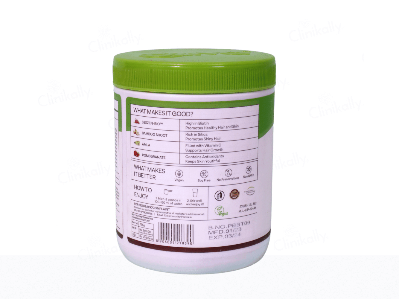 OZiva Biotin 10000+ mcg Powder for Stronger Hair & Healthier Skin