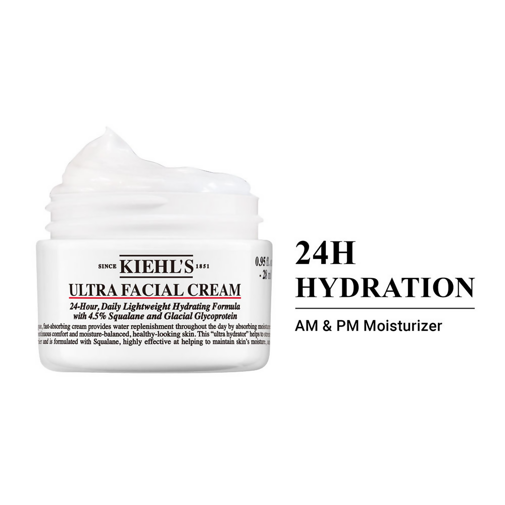 Kiehl's Ultra Facial Cream With 24 Hour Hydration - Moisturizer For Softer, Hydrated Skin