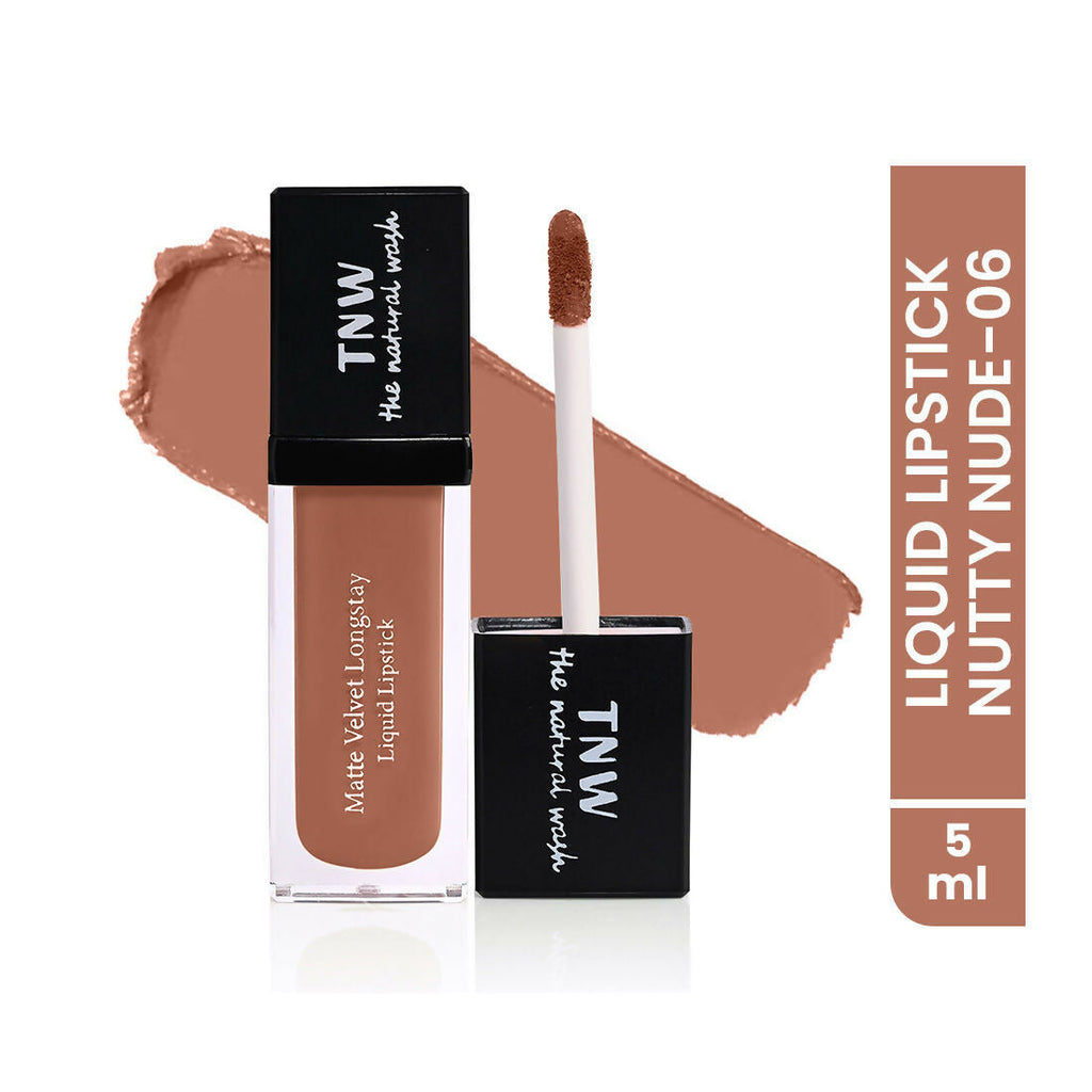 The Natural Wash Matte Velvet Longstay Liquid Lipstick - Nutty Nude
