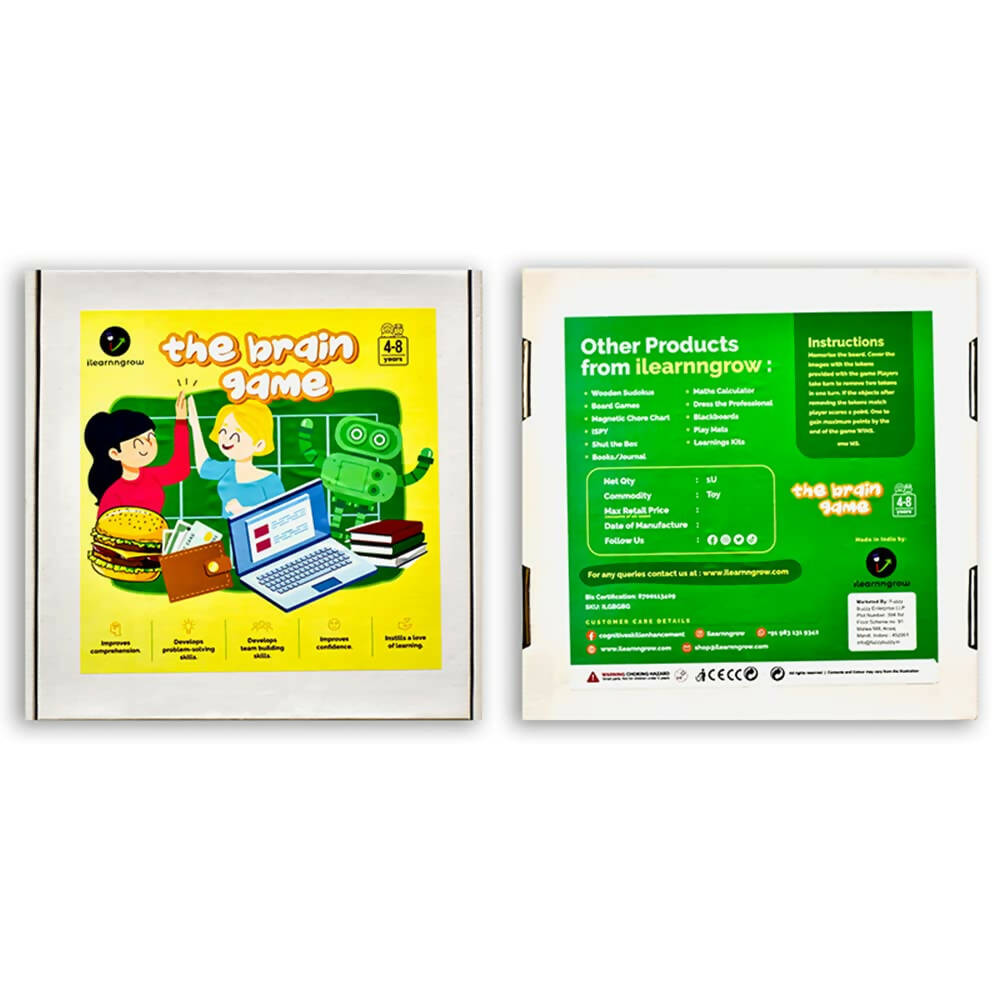 iLearnngrow Kid's Brain Board Game to Improve Memory and Observation Skills for Age 5 - 10 Years