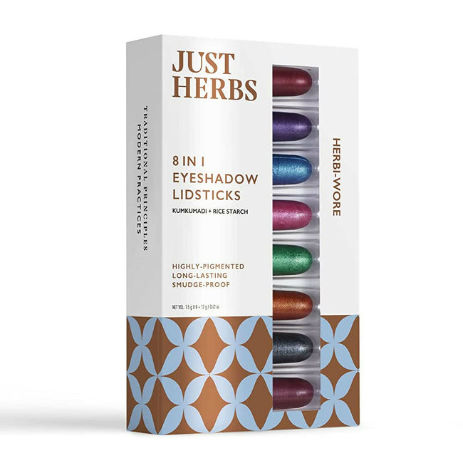 Just Herbs 8 In 1 Eye Shadow Lidsticks Highly-Pigmented Long-Lasting Smudge-Proof - Herbi-Wore Hover Image
