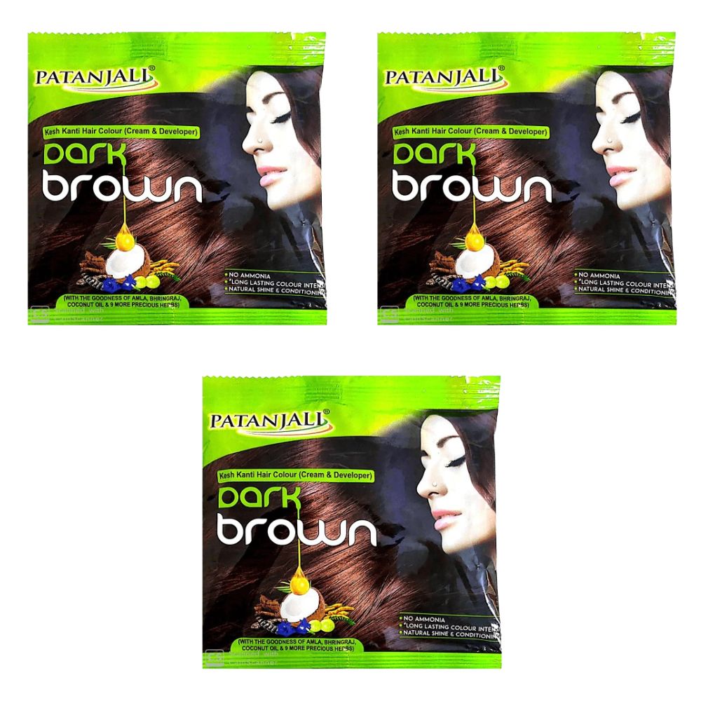 Patanjali Kesh Kanti Hair Colour (Cream & Developer) - Dark Brown
